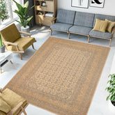 handmade Transitional Kafkaz Beige Gold Hand Knotted RECTANGLE 100% WOOL area rug 10 x 14